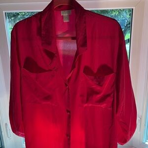 Morgan Taylor Red Sheer Blouse